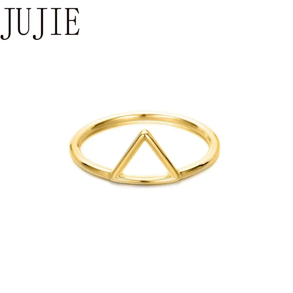 

JUJIE Fashion 316L Stainless Steel Triangle Rings For Women 2020 Luxury Gold Color Ring Simple Mini Rings Jewelry Dropshipping