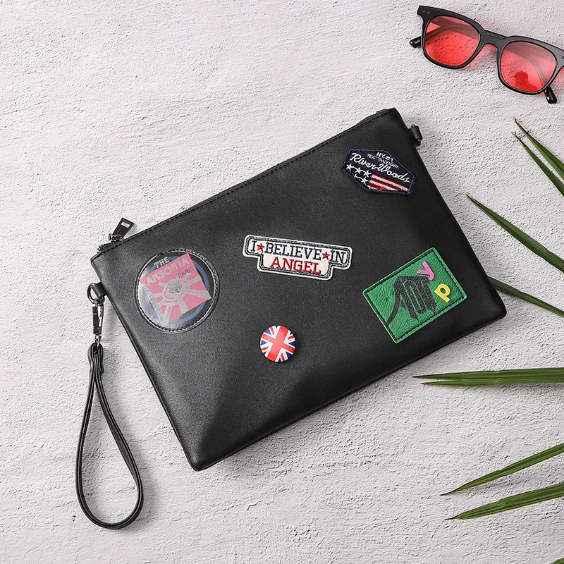 Men's Clutch Bag Fashion Leather Large Capacity Bags Male Luxury Brand Bag Business Simple Style Classic Envelope Bag New