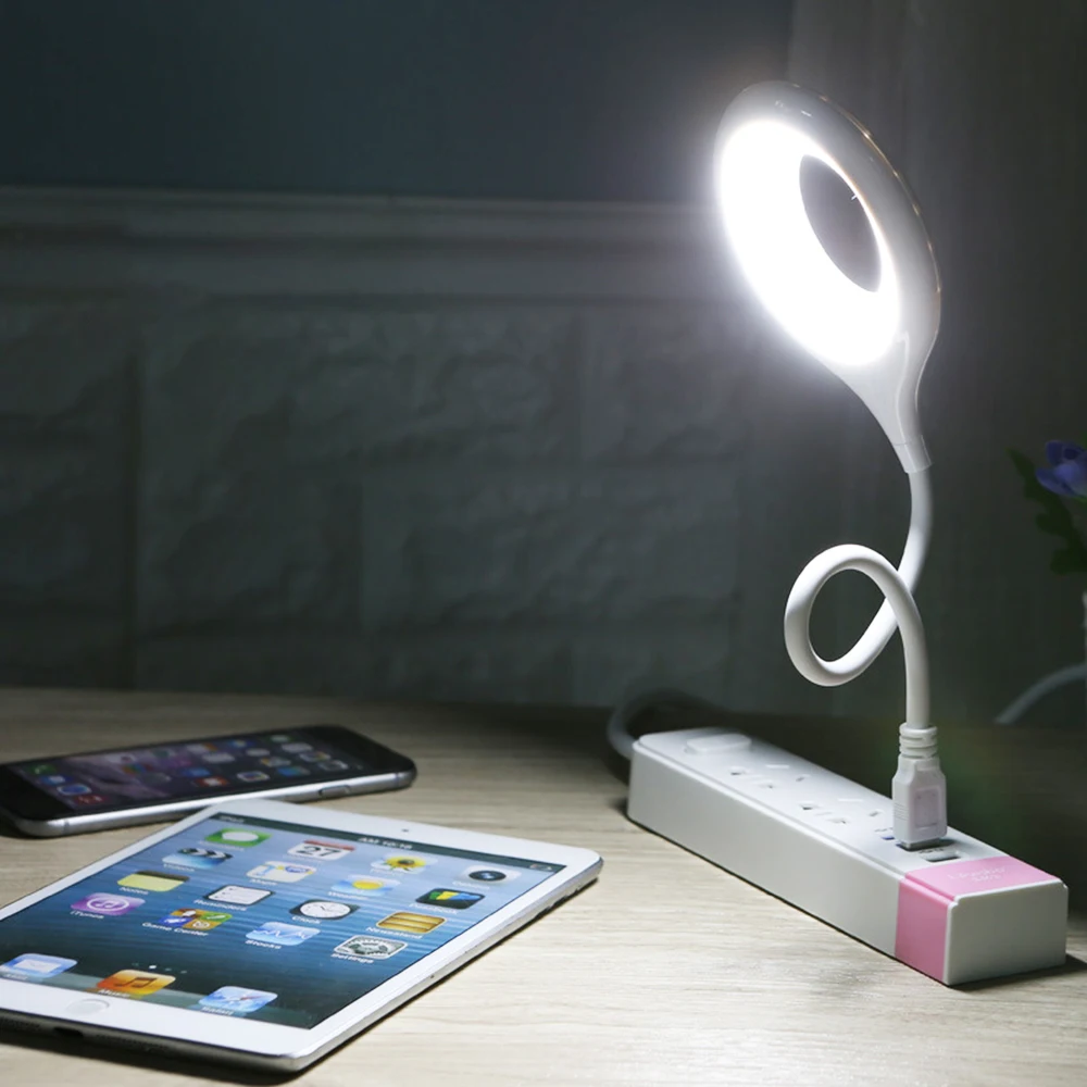 

Freely Foldable LED Table Lamp USB Plug Portable LED Night Lamp Super Bright Ring Light Energy Saving Non Strobe Eye Protection