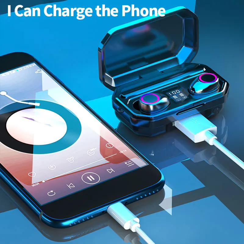 

New TWS Wireless Bluetooth Headphones 9D Stereo HIFI Headset LED Display Noise-canceling Music Sports Earphone Earbuds For Phone