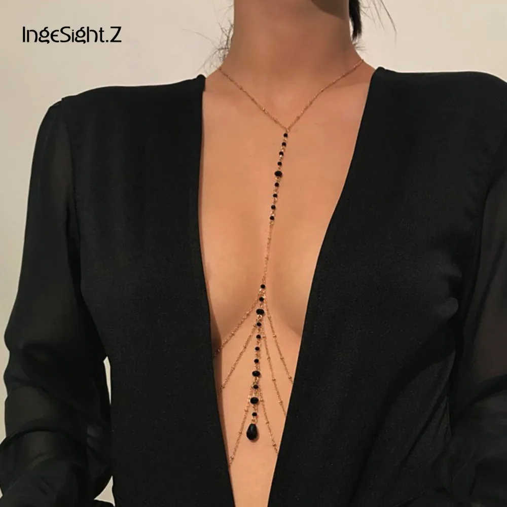 IngeSight. Z цепочка в простом стиле, цепочка для живота, цепь для тела, модная сексуальная цепочка с медными пайетками, ювелирные изделия для женщин, пляжные Вечерние