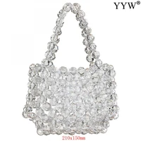 fashion shoulder bag simple designers crystal glass transparent shoulder bag for women ladies wedding party purse handbag