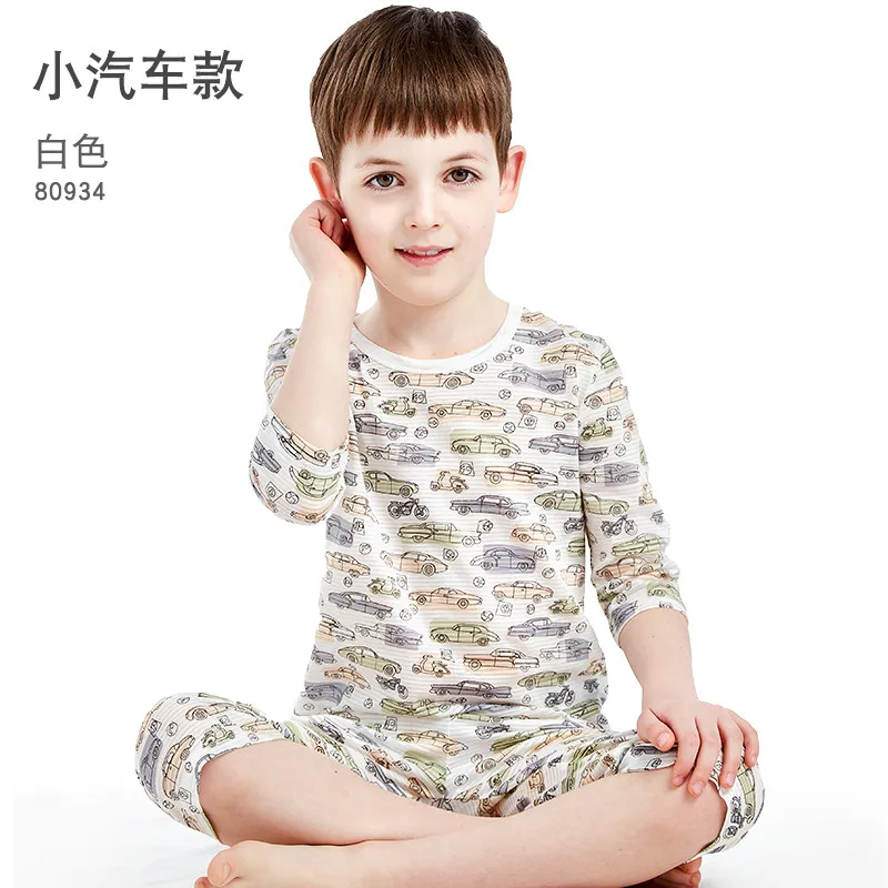 

fashionable boys children sleepwear organic cotton pajama set for kids