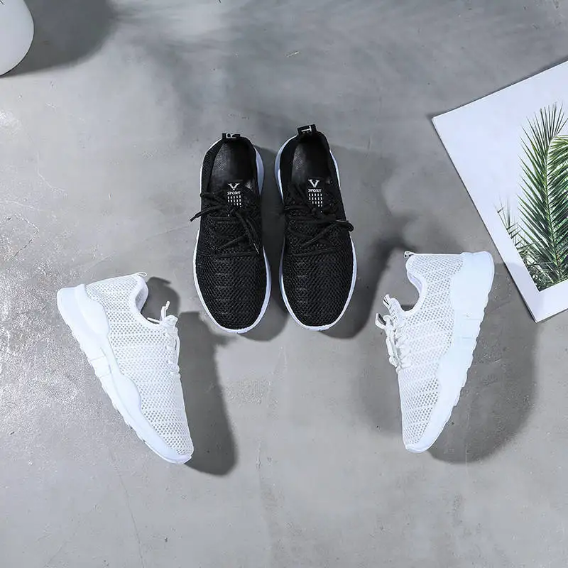 Кроссовки женские сетчатые дышащие уличная удобная повседневная обувь белые