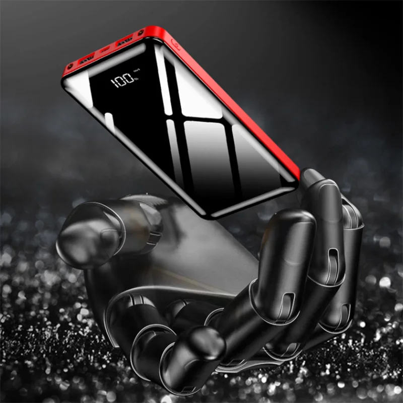 Ultra-thin Power bank 20000mAhPortable Charging 20000 mAh USB PoverBank External Battery Charger For Xiaomi Mi 9 8 iPhone
