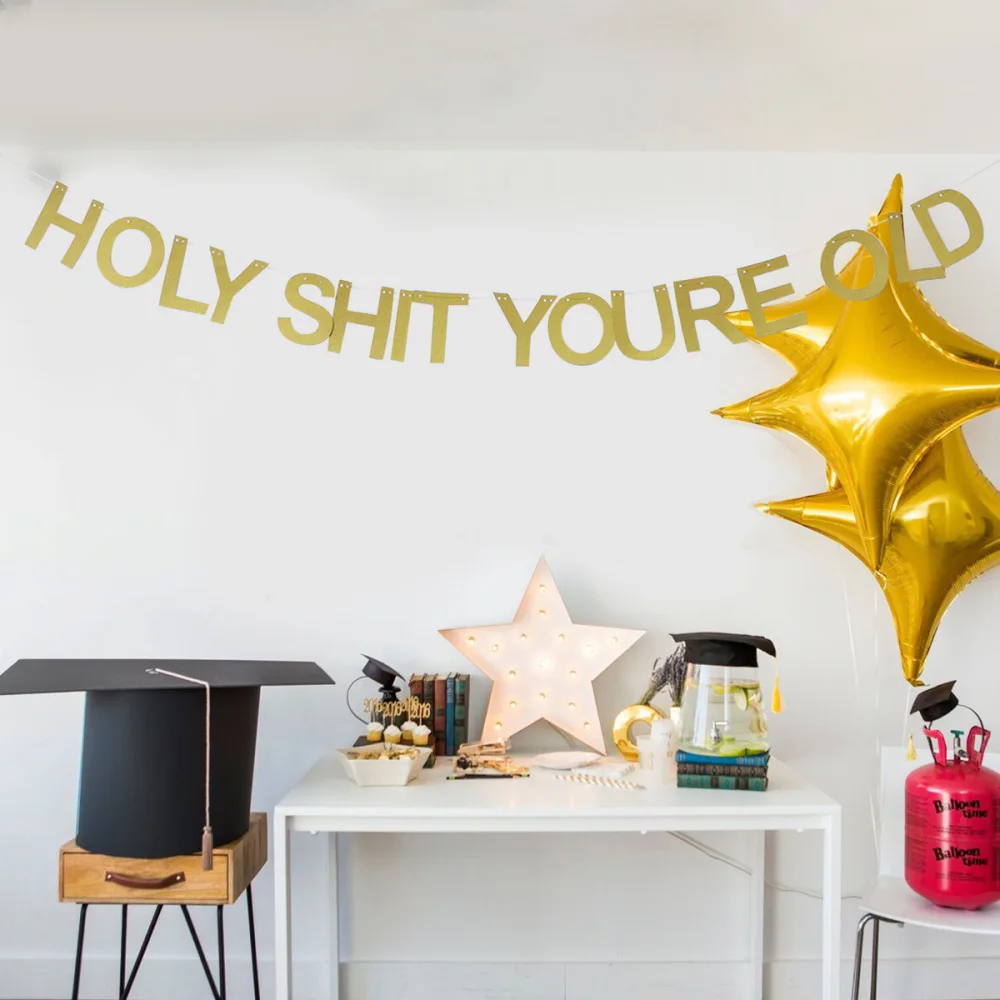 Старый баннер Holy shityoure декоративный подвесной гирлянда товары для дня рождения