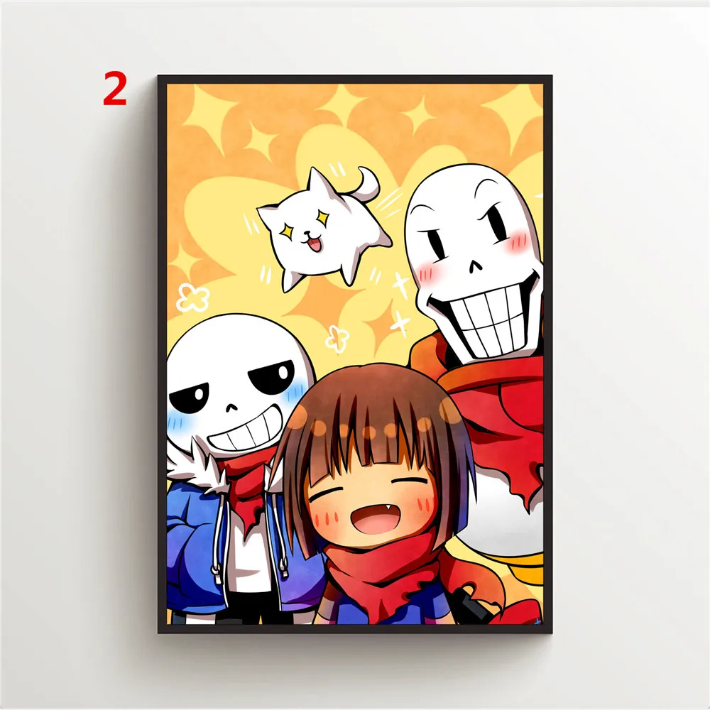 Аниме постеры Undertale Sans Frisk Chara Papyrus Холст, живопись и печать, постер на стену, художественная картина для домашнего декора.