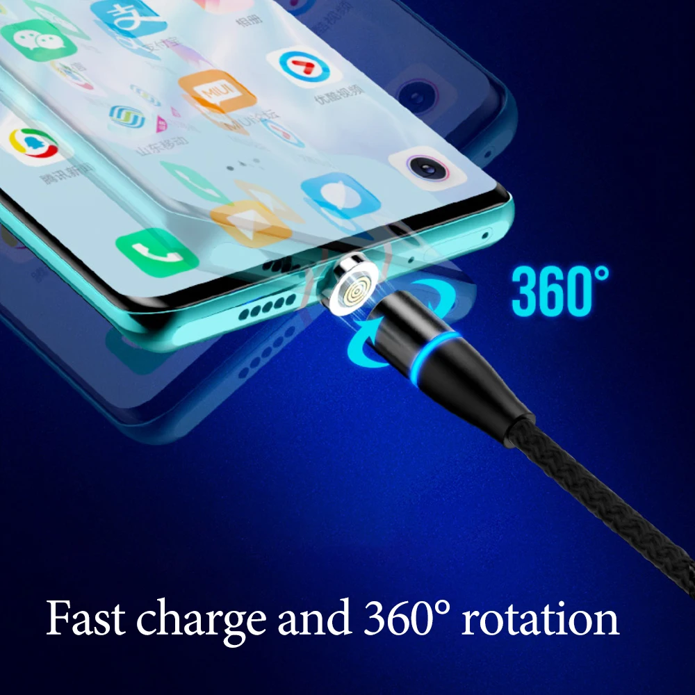 Магнитный кабель Micro usb type-C для samsung Galaxy, Xiaomi, для Android, быстрая зарядка, провод для передачи данных, 1 м, USBC, Тип C, магнитное зарядное устройство