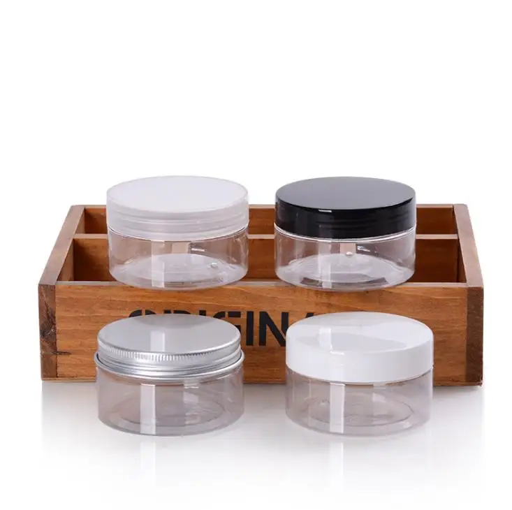 

150pcs/lot 100g Empty Pet Bottle With Pp Cap, Transparent Plastic Container Cream Jar Wholesale Wholesale