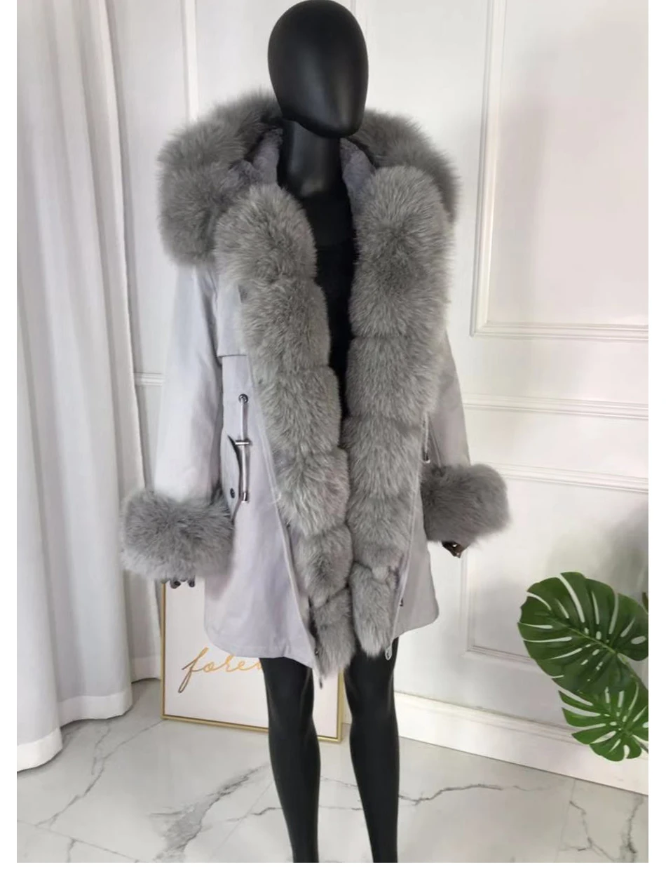Новые чернобурки меховой парка пальто женские трикотажные silver fox меховой подкладке парки Черный зимой толстые Настоящее пальто с мехом теплые женские верхняя одежда