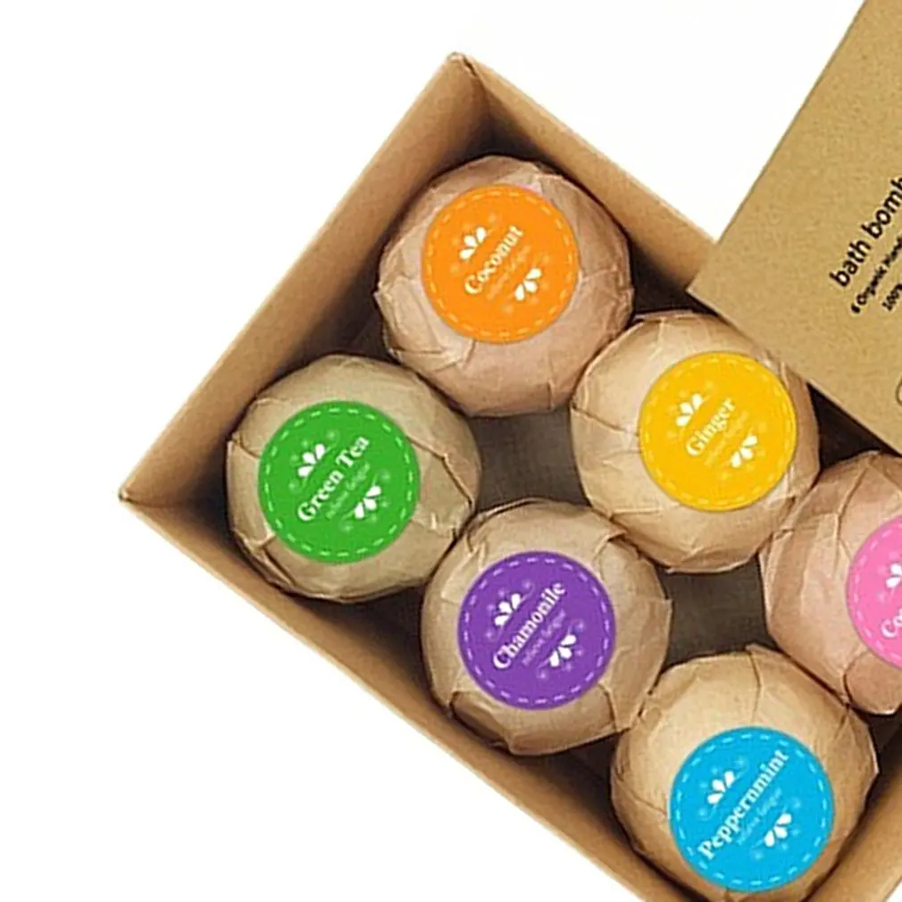 

6pcs/set Soap Handmade Essential Oil Soap Moisturizing Bath Salt Soap Bubble Shower Bombs Ball Body Cleaner Spa 01