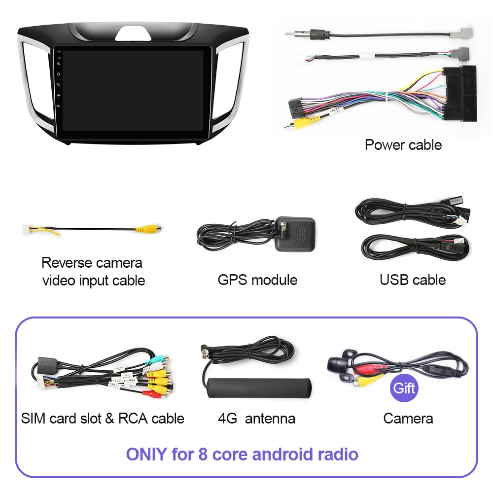 $79.40 Car Radio Multimedia Player For Hyundai Creta ix25 2015-2020 Android 10.0 Autoradio GPS Navigation DVR Camera WIFI IPS Screen