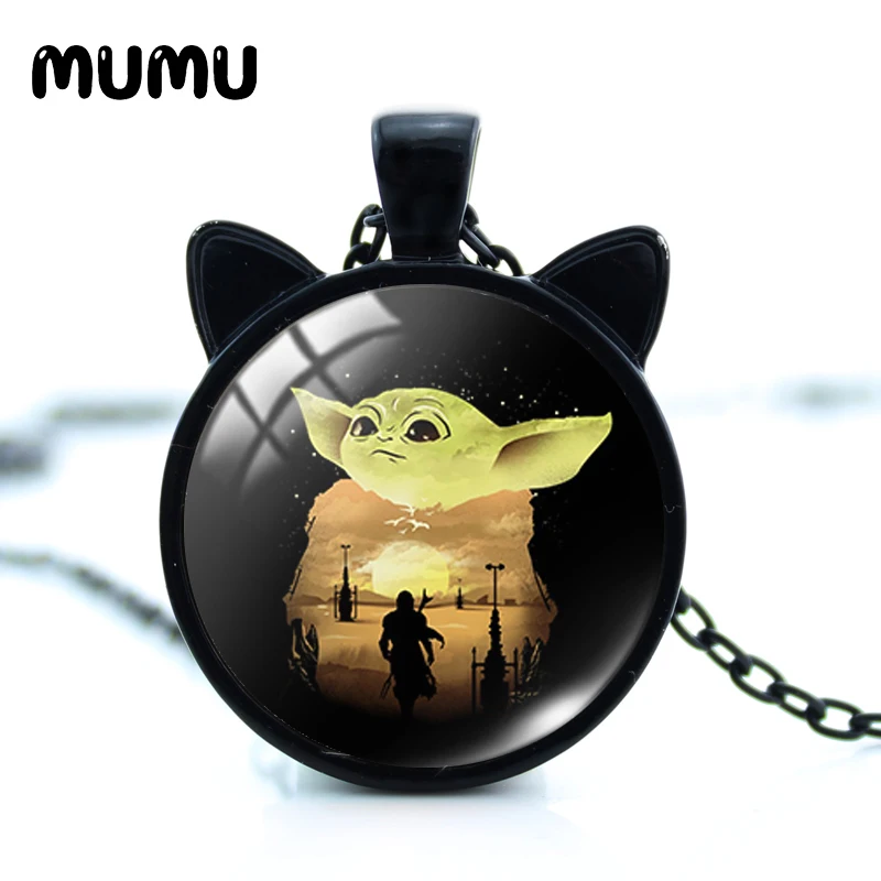 Новинка 2021 ожерелье с кошачьими ушками Yoda для малышей кулон в виде стеклянного