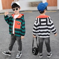 2021 stripe spring autumn boy coat jackets overcoat top kids teenage gift children clothes gift formal school high quality