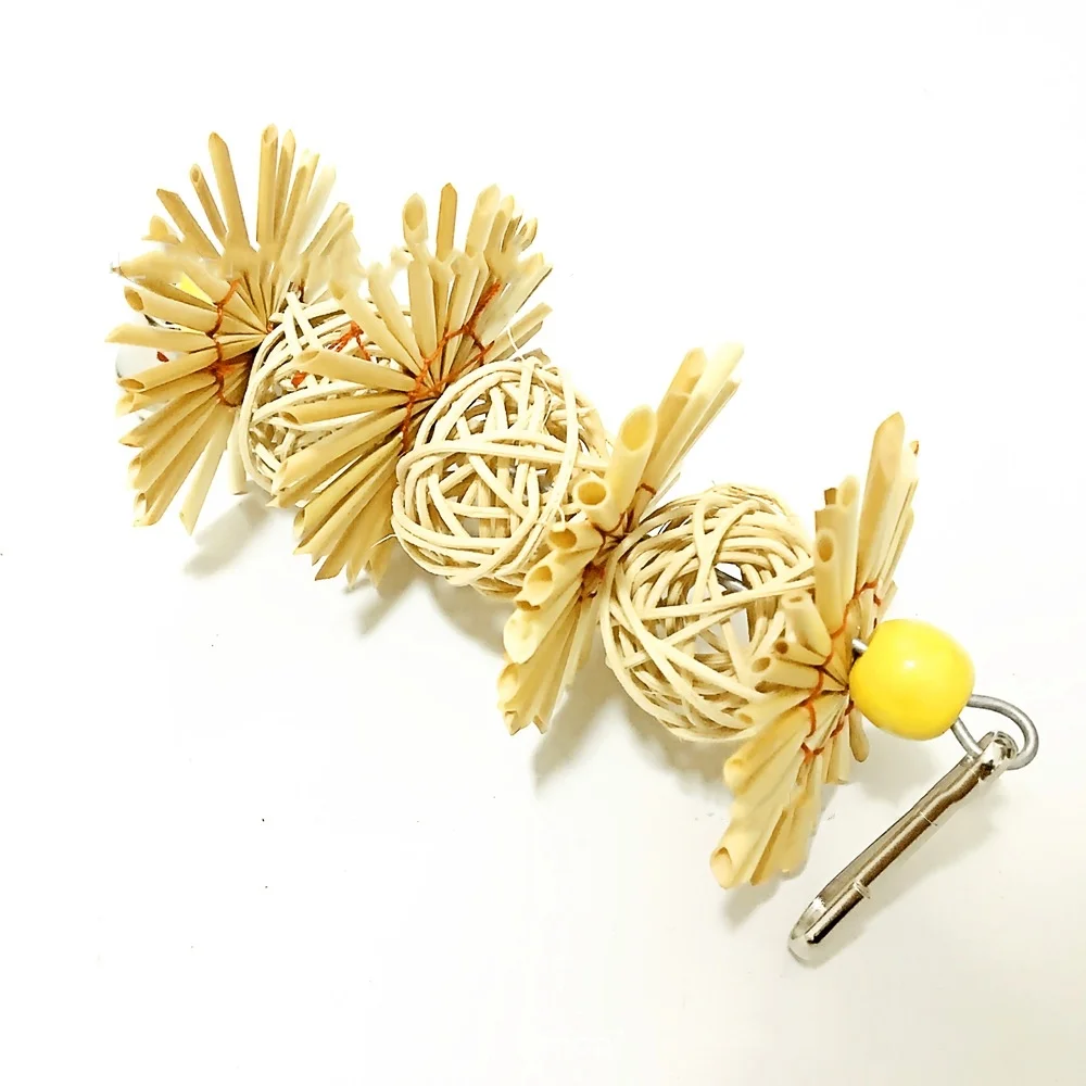 Новый цветной шар для поклевки попугаев игрушка натуральная солома Детские