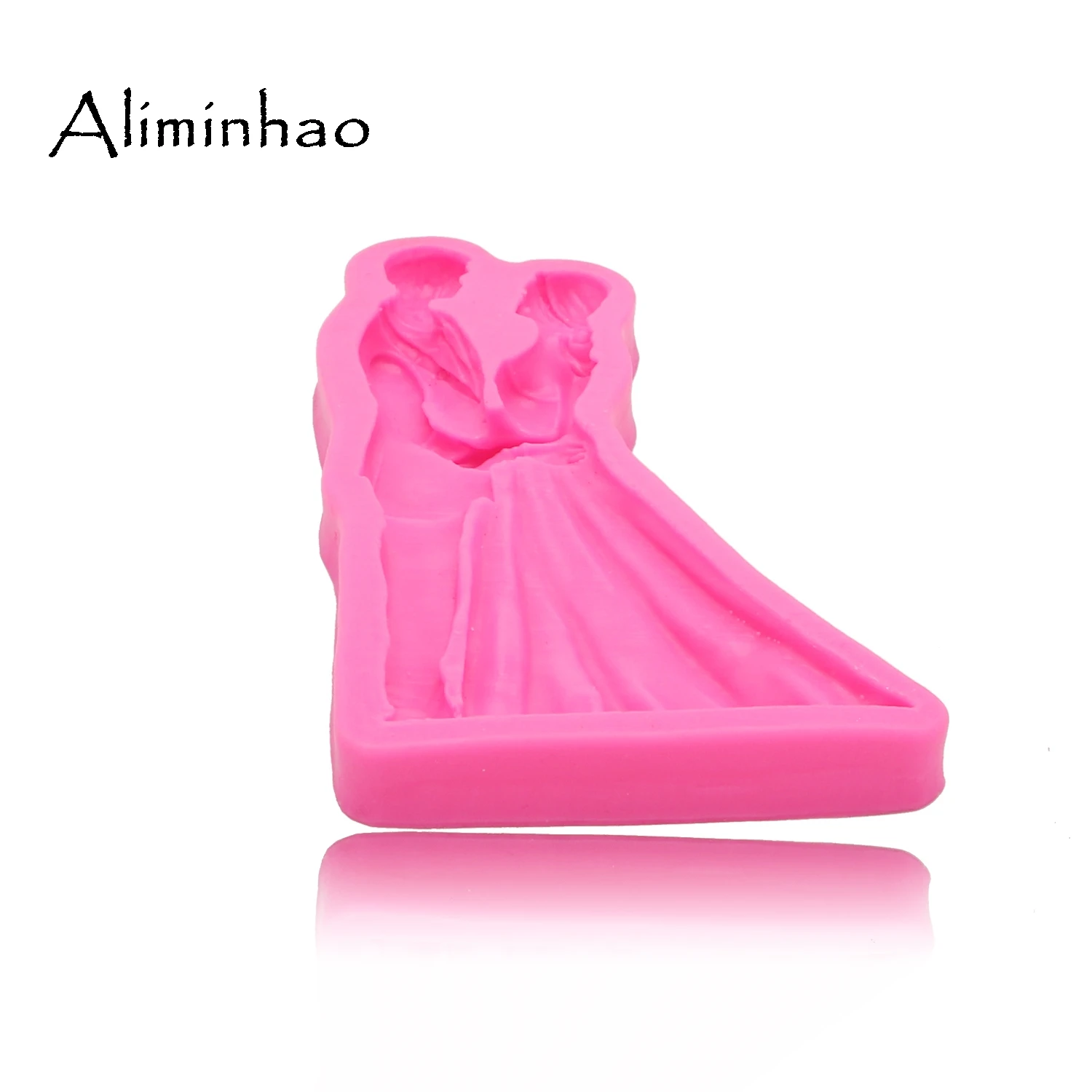 B1422 Bride groom shape Clay Resin Sugarcraft Silicone fondant mould Boy girl Wedding cake decorating tools chocolate molds