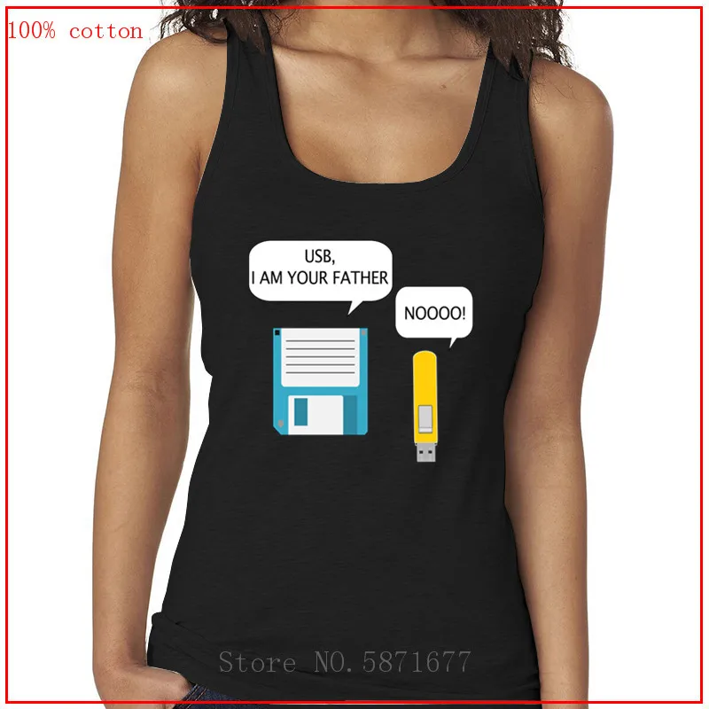 Женский топ на бретельках Camisole с магнитным диском USB I Am Your Father принтом топы для