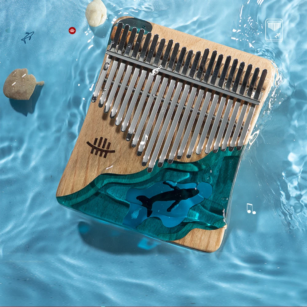 Высококачественное пианино hlру Kalimba из массива дерева с полимерным морским синим