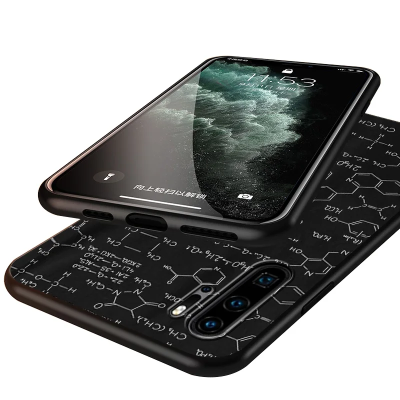 

Mathematical equation blackboard For Huawei P40 P30 P20 P10 P9 P8 Lite E mini Pro Plus 5G 2017 2019 Silicone Black Phone Case