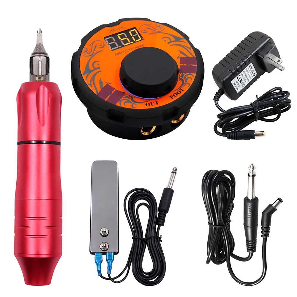 Набор для тату-машинки вращающаяся тату-ручка источник питания с педалью ног