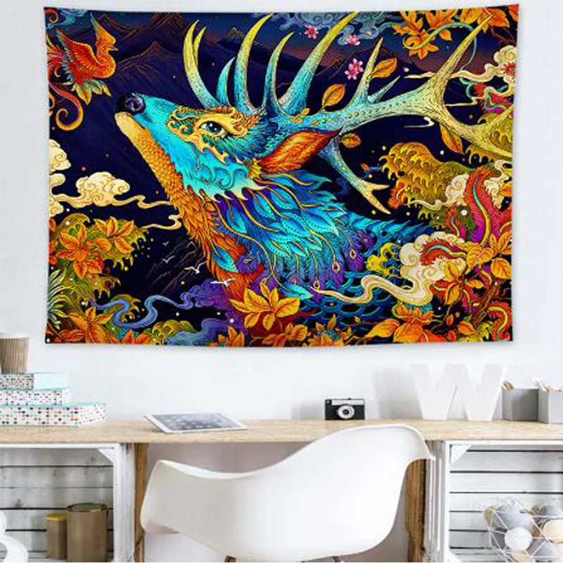 Гобелен с изображением большой волны канагава настенный подвесной ковер китами