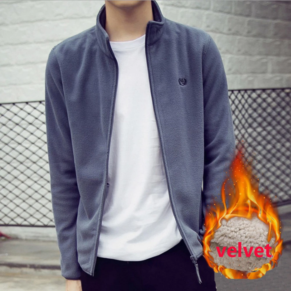 Мужская повседневная куртка однотонная Приталенная толстовка с вышивкой на