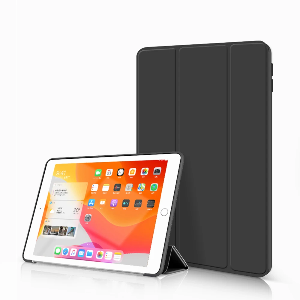 7-го поколения, трехслойный смарт-чехол, funda для iPad, 10,2 дюймов, Автоматический Режим сна/пробуждения, светильник, весовая подставка, силиконовый чехол, A2200, A2198, A2197