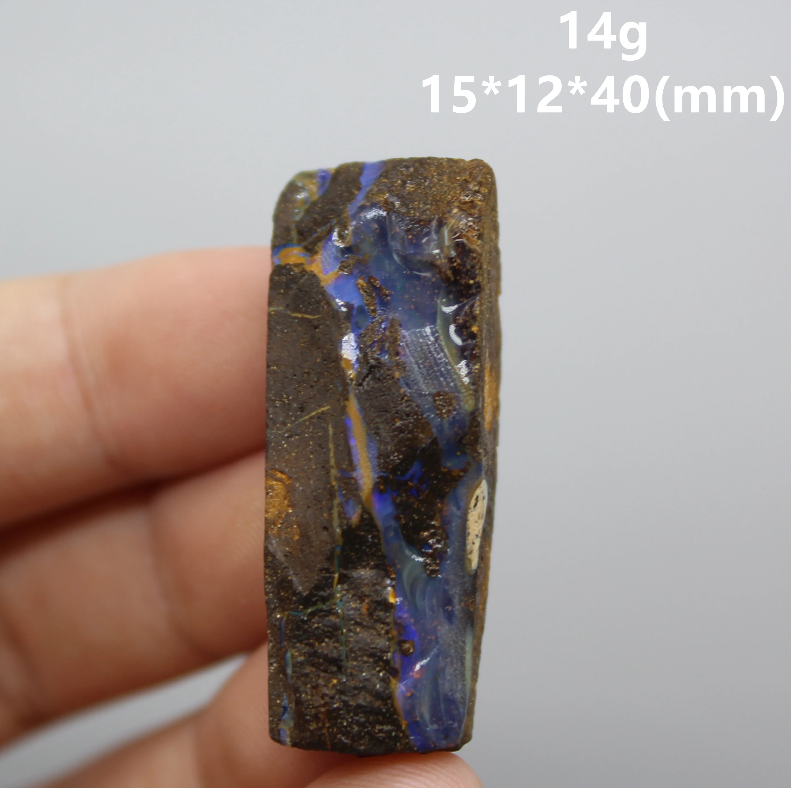 

100% natural rare Australian iron opal (photographed in wet water state) gem mineral specimen quartz gemstones