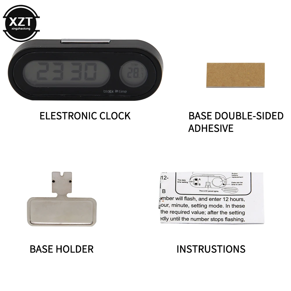 Автомобильные цифровые мини часы автомобильные термометр гигрометр