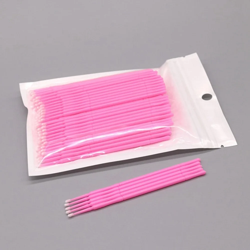 

100pcs Disposable Micro Applicator Brushes Eyelash Extension Cotton Swab Eyelash Micro Brush Wands Makeup Tools Size )