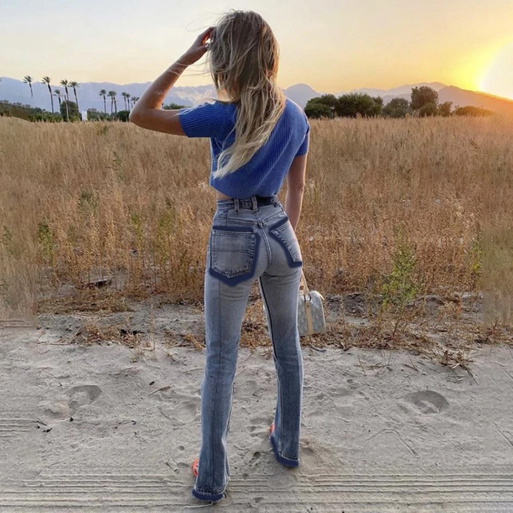 

Узкие джинсы с завышенной талией, популярные повседневные рваные брюки в стиле 90-х с прорезями, популярные корейские брюки-карандаш, улична...