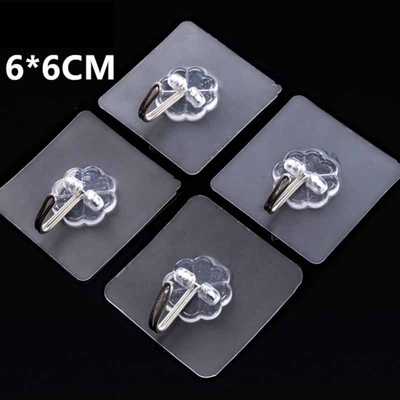 

5PCs Clear powerful suction hook bathroom receive punch free wall hooks for hanging 6x6cm kitchen accessories mini towel hook