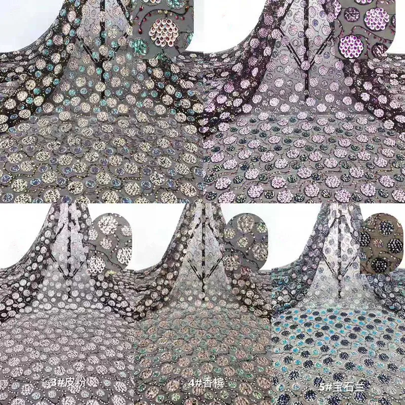 

wholesale!african lace fabric 2019 high quality lace with sequins french lace fabric for wedding dress free shipping rf11-74