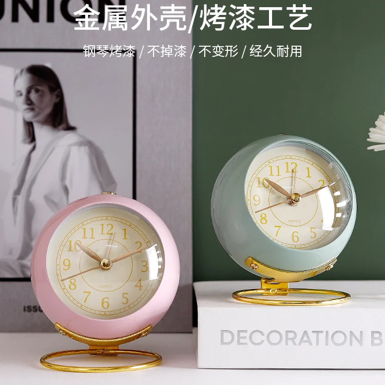 

Мини бесшумный Nordic будильник студент творческий роскошные современные металлические часы-будильник простой Wake Up светильник удачно впишет...