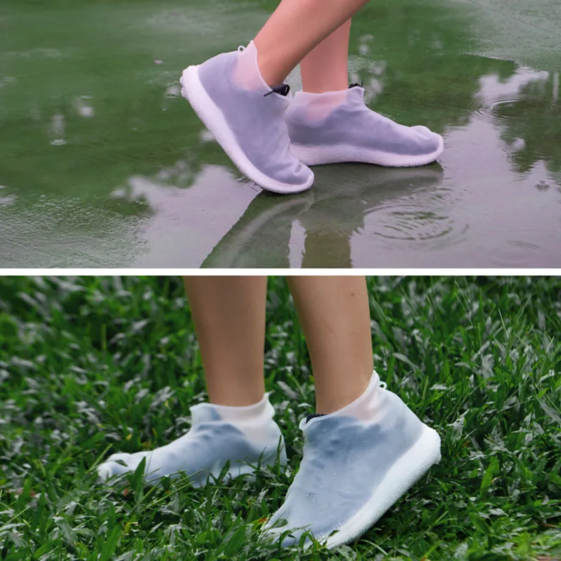 1 пара водонепроницаемых силиконовых чехлов для дождливой обуви многоразовые