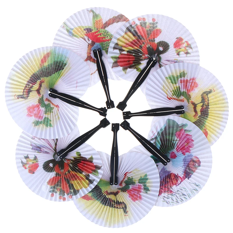

1PC Summer Handheld Fan Chinese Folding Hand Fan Printed Paper Decorative gift