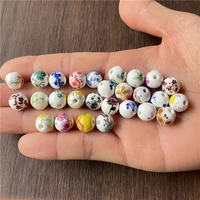 junkang 8 10mm random mixed batch of ceramic four seasons flower pattern light beads for diy jewelry bracelets and necklaces