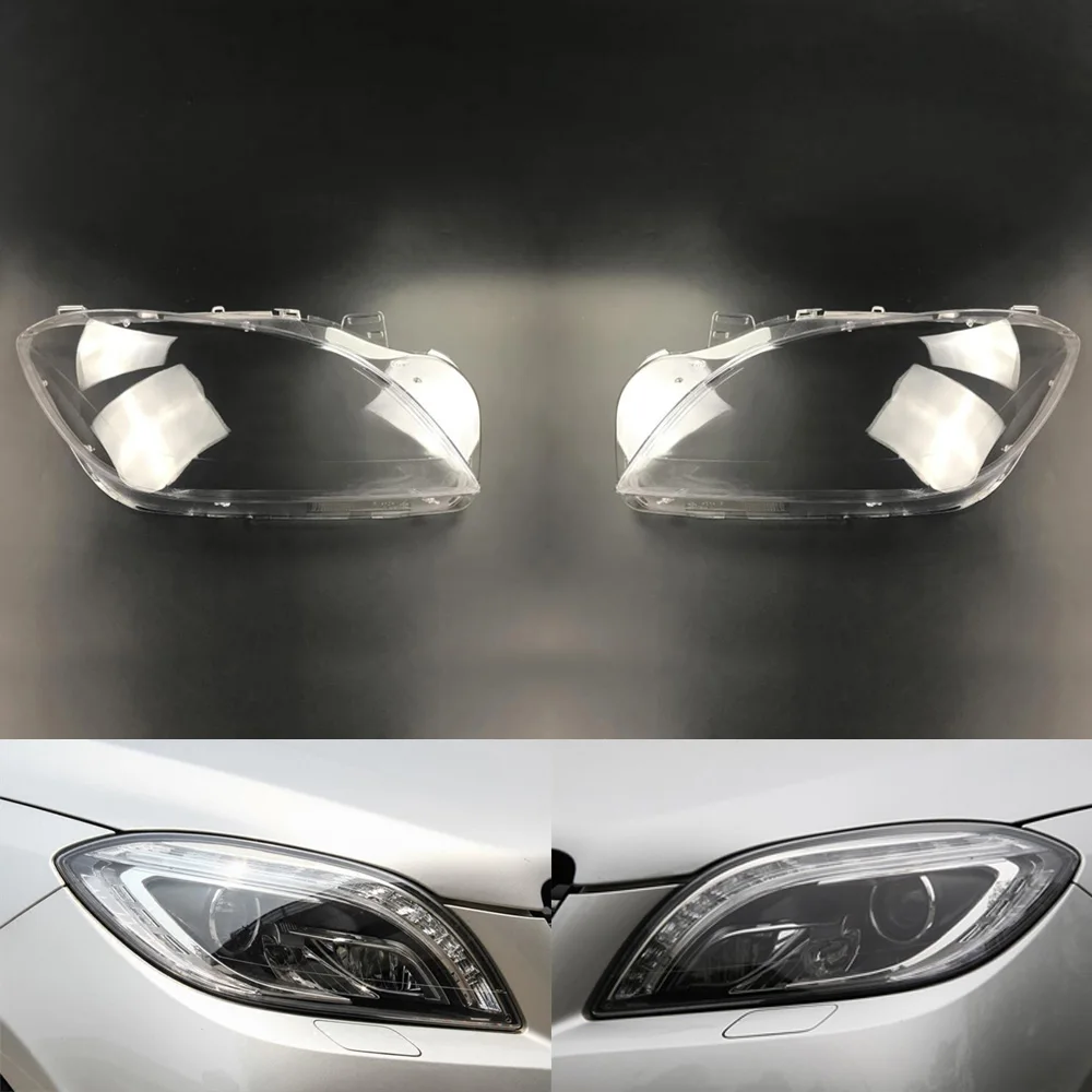 A Pair Для Mercedes-Benz W166 ML300 ML350 ML400 ML450 ML500 2012 2013 Автомобильные фары прозрачные линзы Авто оболочка Крышка - Цвет: A Pair