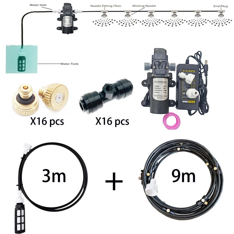 12 В насос для запотевания 160psi мембранный распылитель водяного насоса высокого