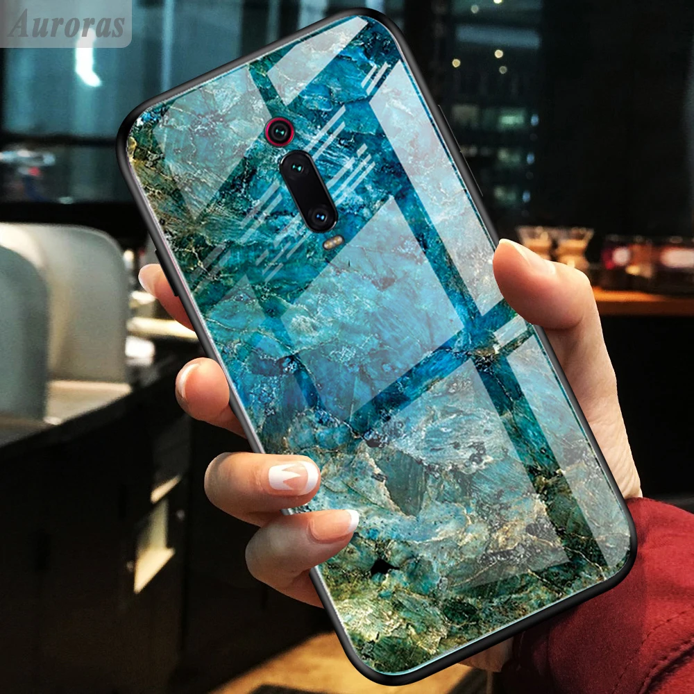 Auroras для Xiaomi mi 9T чехол из закаленного стекла с мягкой рамкой Противоударный