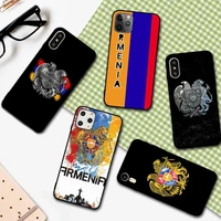 yndfcnb armenia albania russia flag emblem phone case for iphone 13 11 12 pro xs max 8 7 6 6s plus x 5s se 2020 xr cover