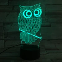cartoon 3d night light animal owl 7 colors change led table lamp art home child bedroom sleeping decor christmas party gifts 601