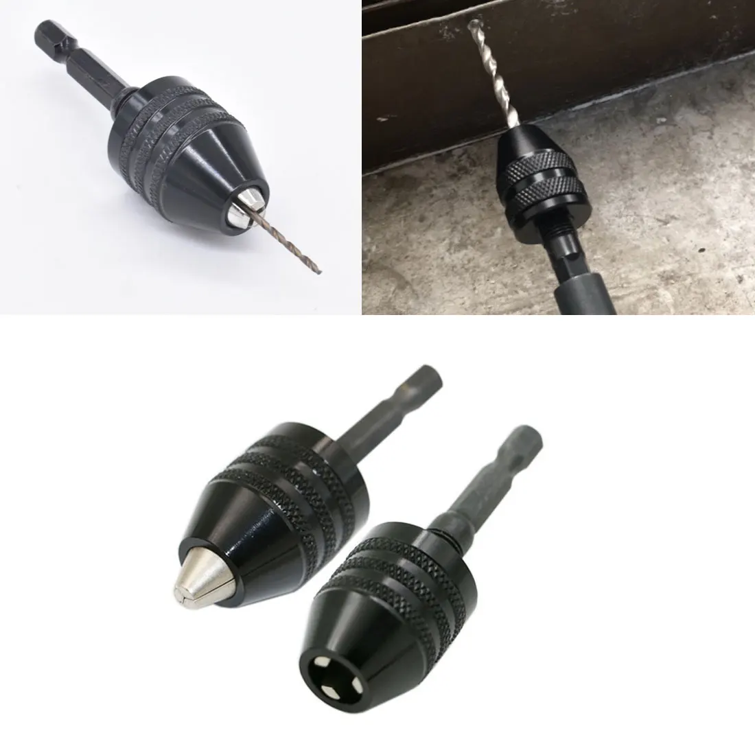 

1pc 6.35mm Quick Change Keyless Drill Bit Chuck Hex Shank Adapter Conversion Tool