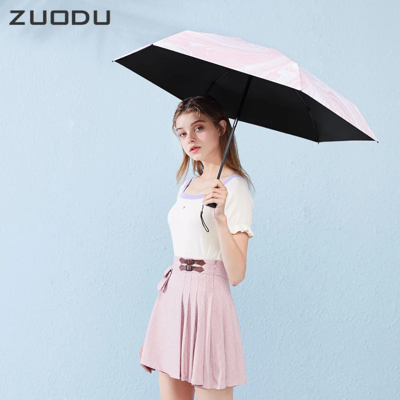 ZUODU Мини УФ Защитный зонтик складной женский милый зонт от солнца и дождя