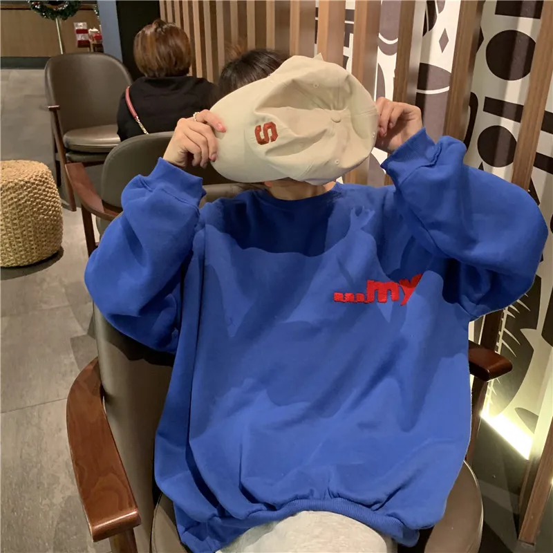 Женская толстовка с капюшоном универсальный Модный пуловер принтом в Корейском