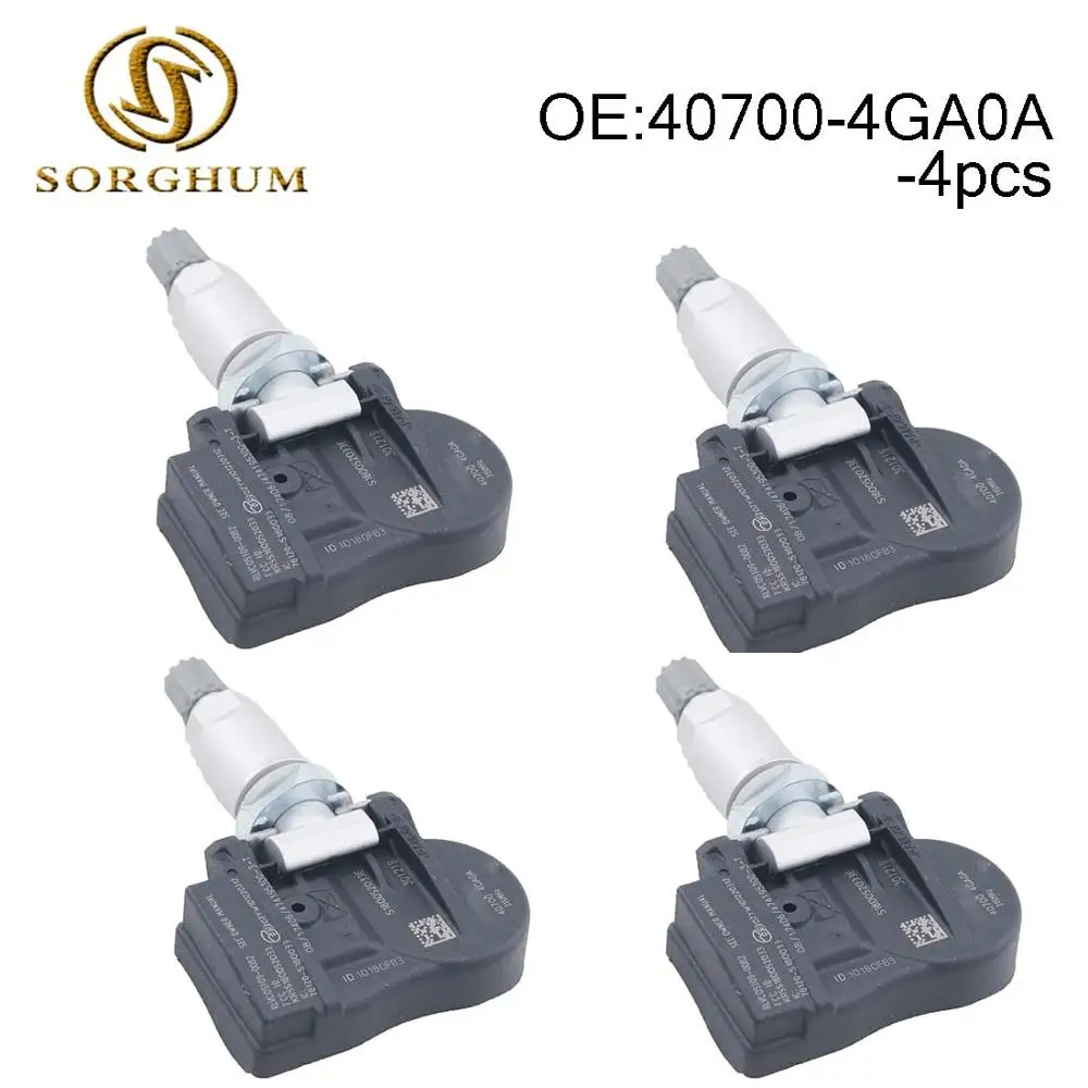 Датчик давления в шинах 4 шт. 40700-4GA0A TPMS 315 МГц подходит для Infiniti Q50 2014 2015 407004GA0A |