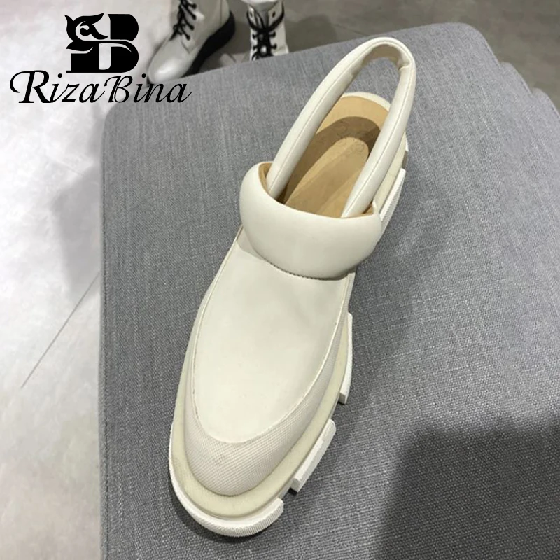 

RizaBina New Design Women Sandals Thick Bottom Metal Chain Shoes For Women Fashion Cool Summer Shoes Women Footwear Size 35-40
