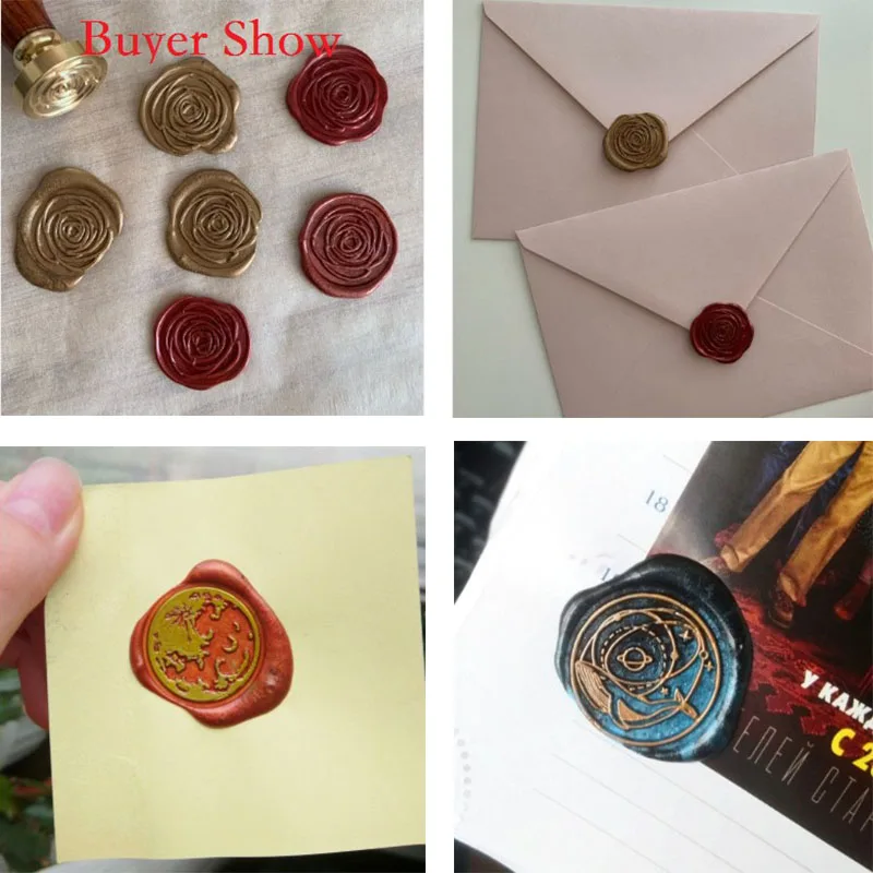 100 шт. Восьмиугольные уплотнительные восковые бусины набор латунных штампов