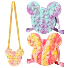 Pops Its Shoulder Bags 2 In 1 Fashion Shoulder Bag Cute Push Bubble Silicone Stress Reliever Toy With Removable Shoulder Strap