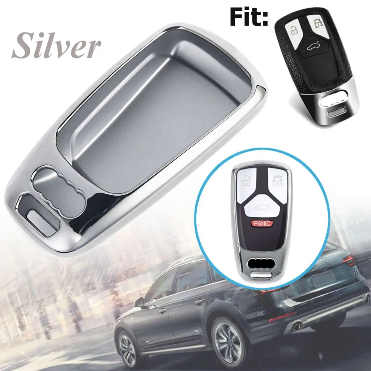 Защитный чехол для автомобильных ключей из ТПУ кожаный AUDI A4 A4L A5 Q5 Q7 TT 2016 2017 брелок